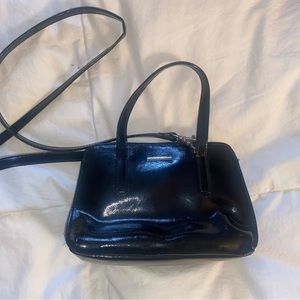 Black leather Nine West crossbody